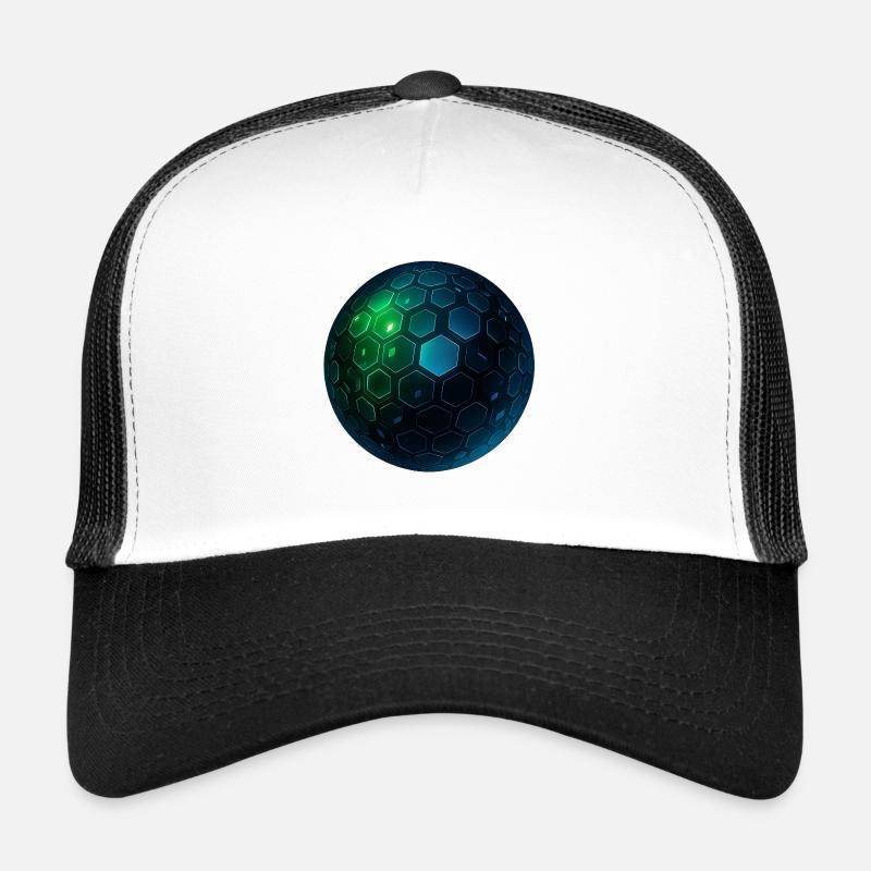 Neon Hexagon Sphere Trucker Cap