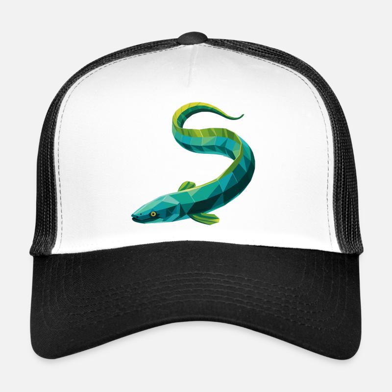Aal - Cooles Low Poly Logo - Trucker Cap - Weiß/Schwarz