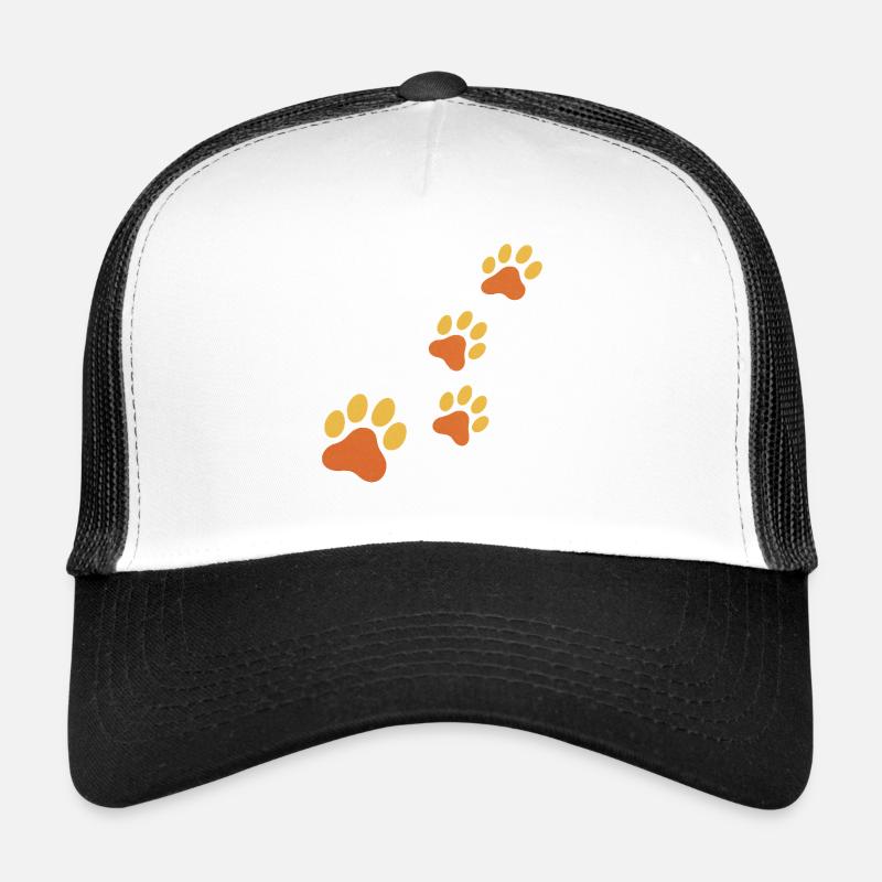 Trace d’empreinte de patte en orange Casquette trucker 