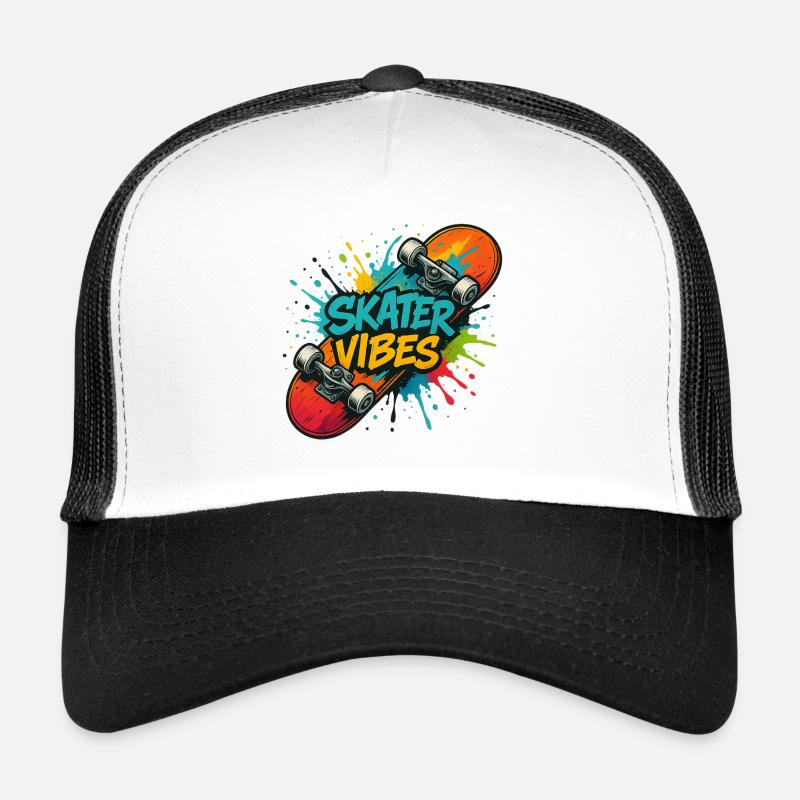 Skater Vibes - Trucker Cap - white/black
