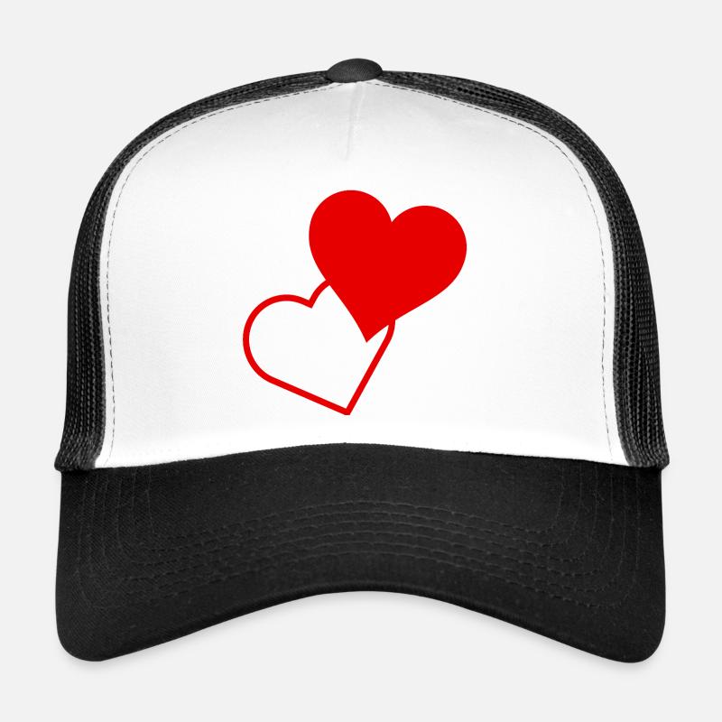 Red hearts Trucker Cap