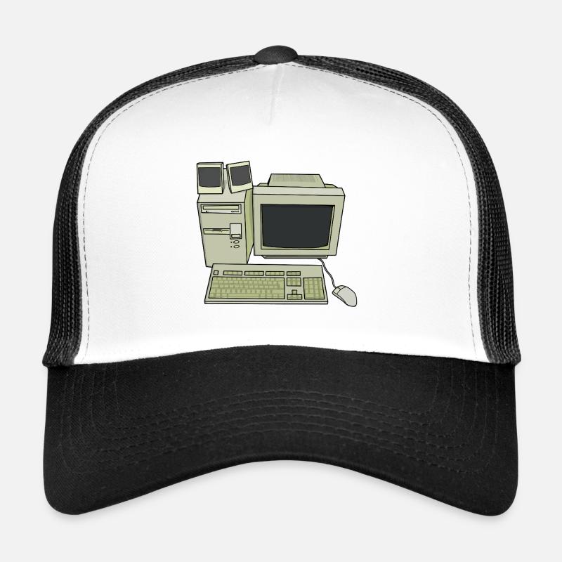 Retro Computer Desk Setup Trucker Cap