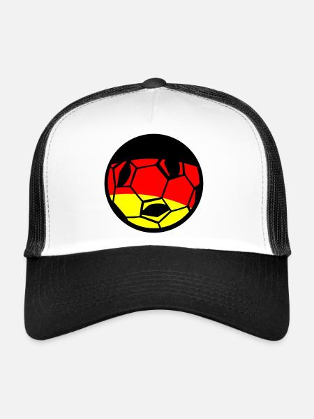 Football Drapeau Allemand Art - Casquette trucker  - blanc/noir - Devant
