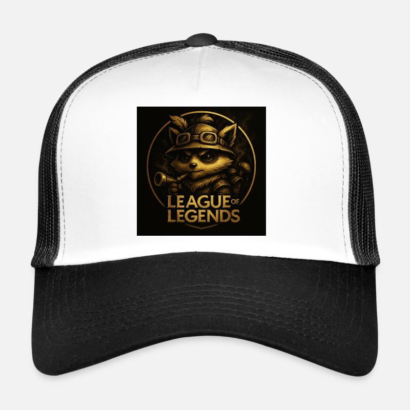 Teemo en Or - Casquette trucker  - blanc/noir