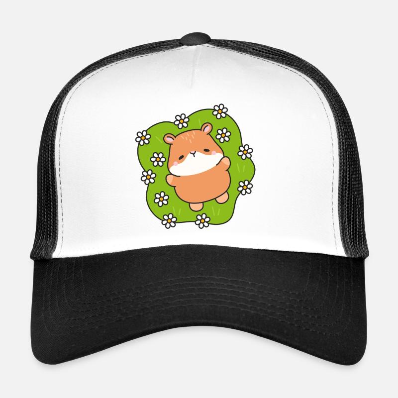 Gänseblümchen-Feldhamster - Trucker Cap - Weiß/Schwarz