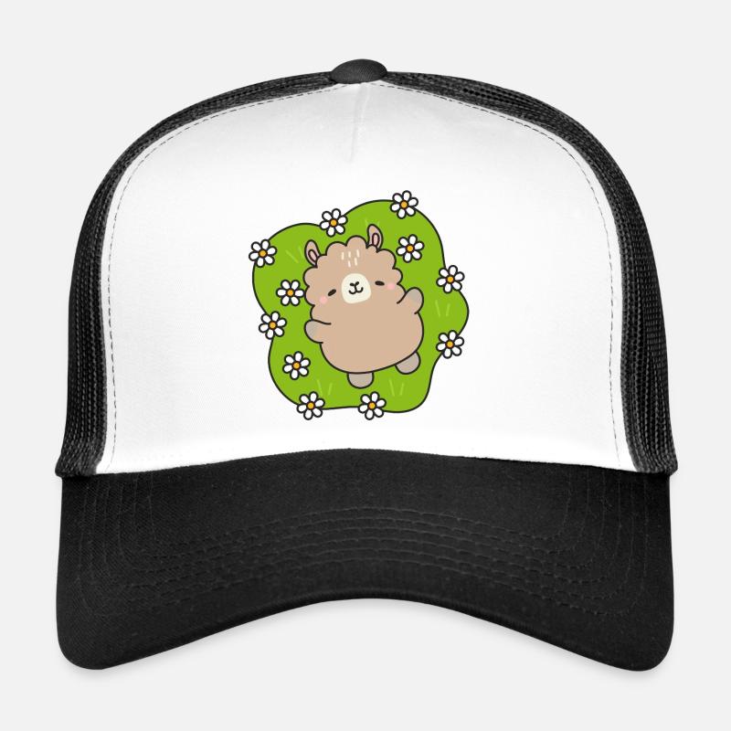 Happy Bear at the Flower Garden - Trucker Cap - white/black