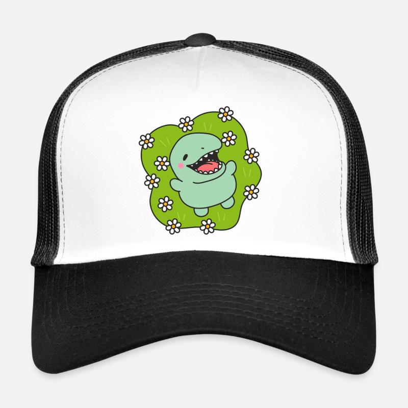 Happy Dinosaur in Spring Trucker Cap