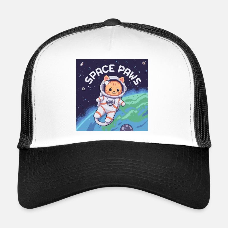 Space Paws – Pixel Cat Astronaut  Trucker Cap