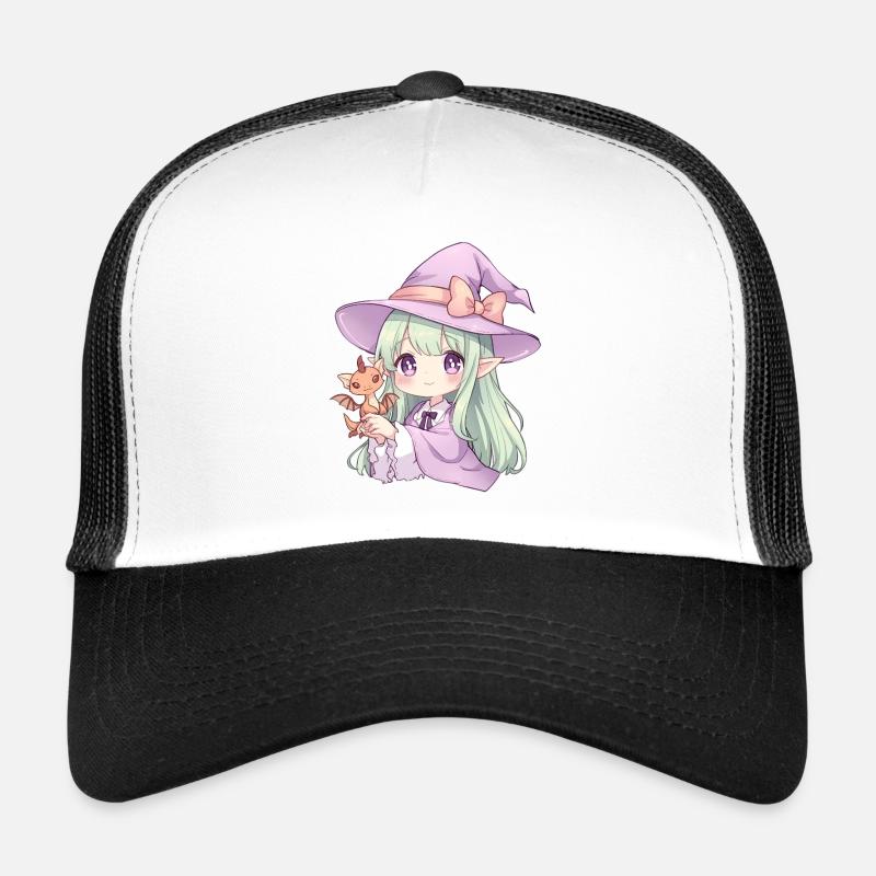 Sorcière d’anime kawaii avec dragon Casquette trucker 