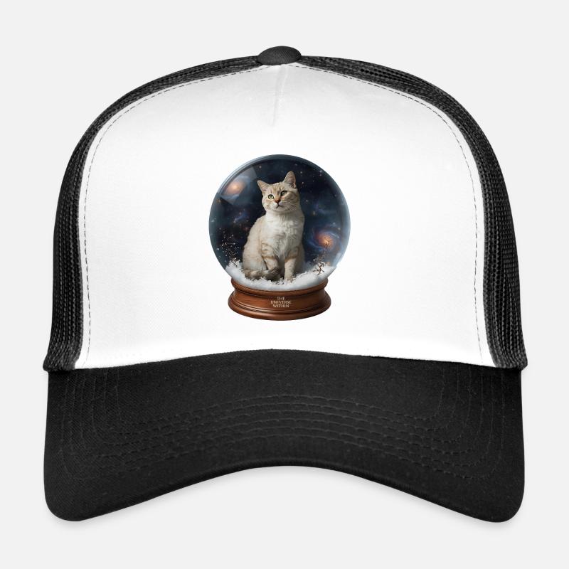 Chat cosmique dans la boule à neige Casquette trucker 