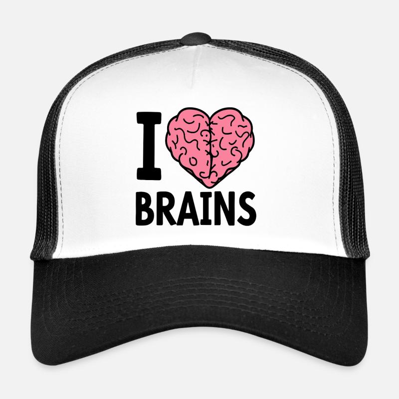 I Love Brains Zombie Saying Trucker Cap