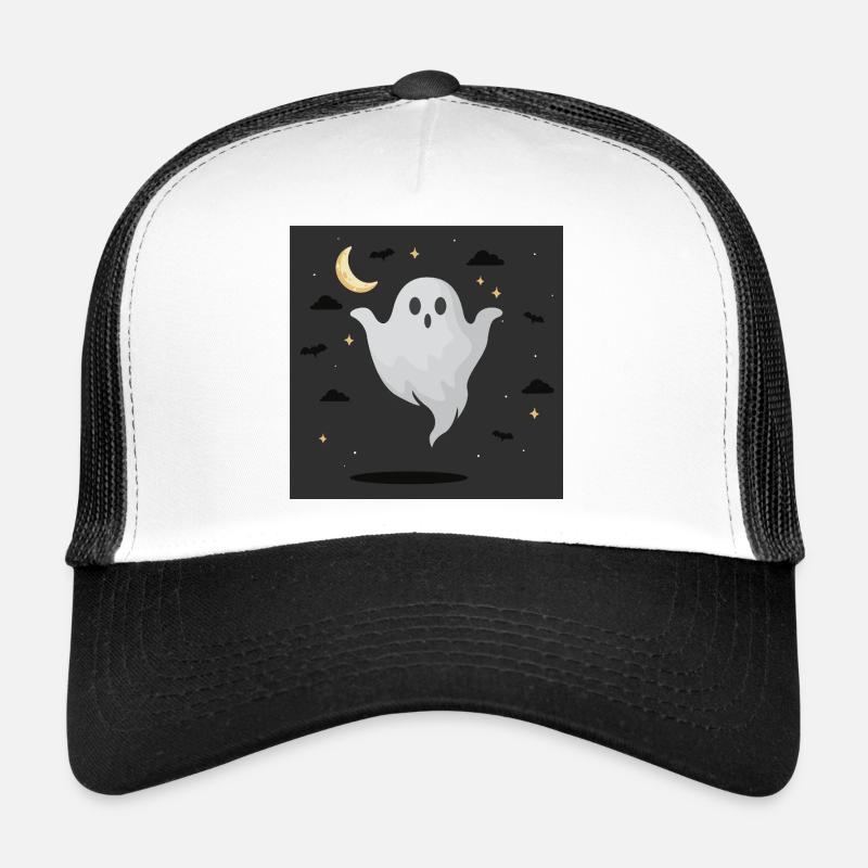 Night Ghost on Dark Background - Trucker Cap - white/black
