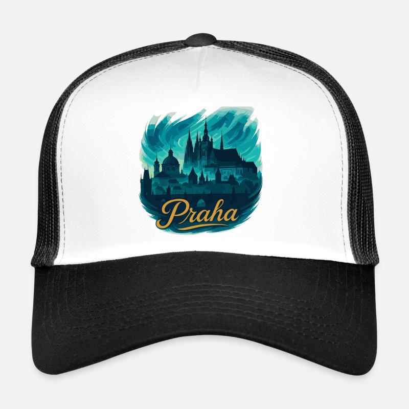 Praha Skyline Prague Capitale République tchèque Maritime Casquette trucker 