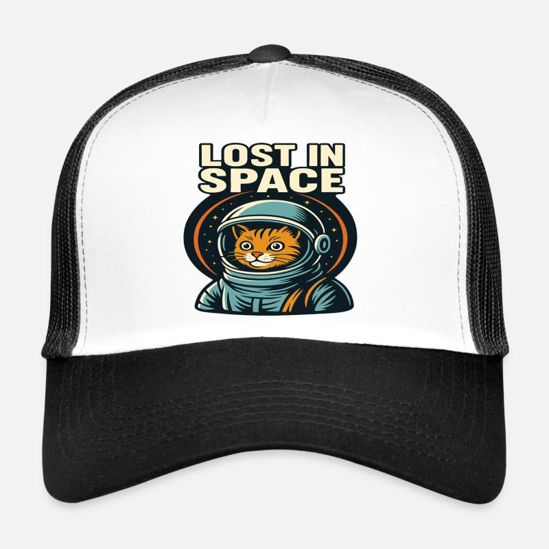 Perdu dans l’espace Katzen Astronaut Design - Casquette trucker  - blanc/noir