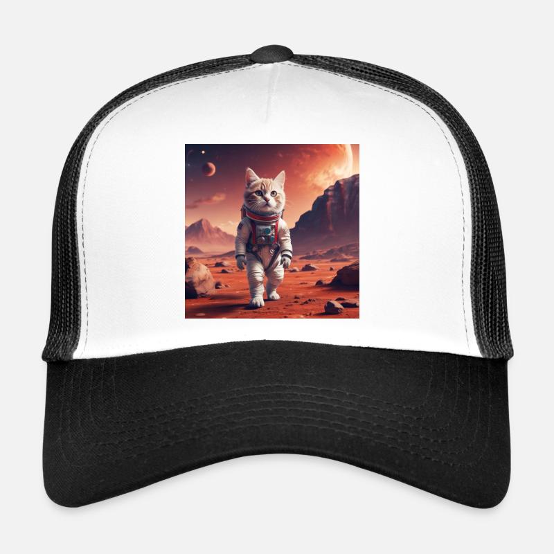 Cat astronaut on Mars - Trucker Cap - white/black