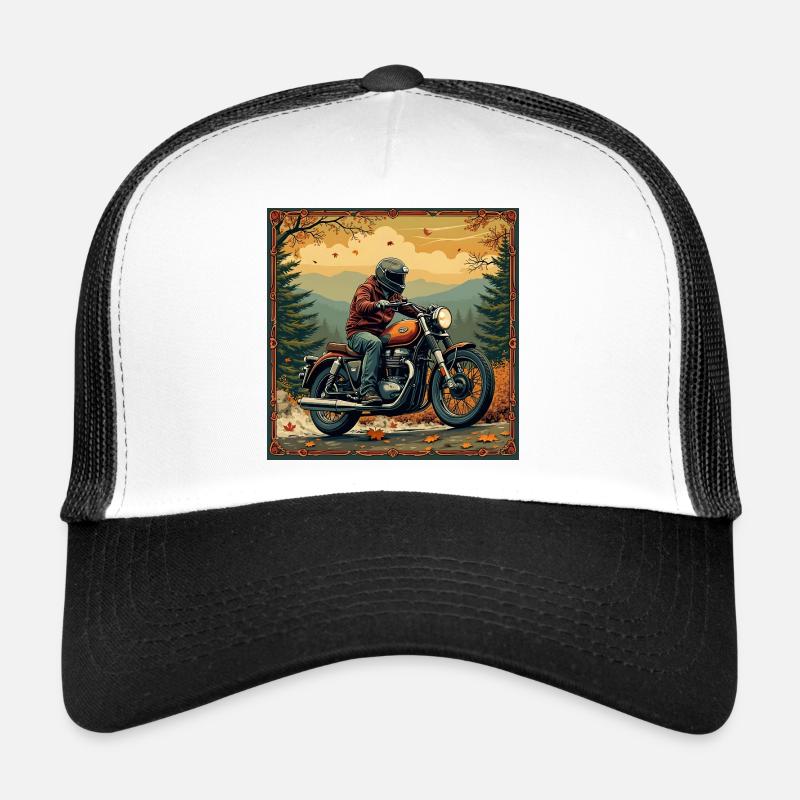 Tapestry Biker Landscape - Trucker Cap - Weiß/Schwarz