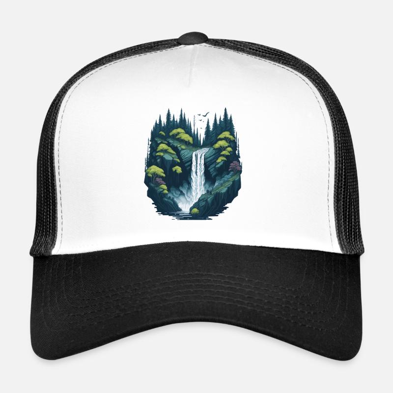Luminous forest waterfall Trucker Cap