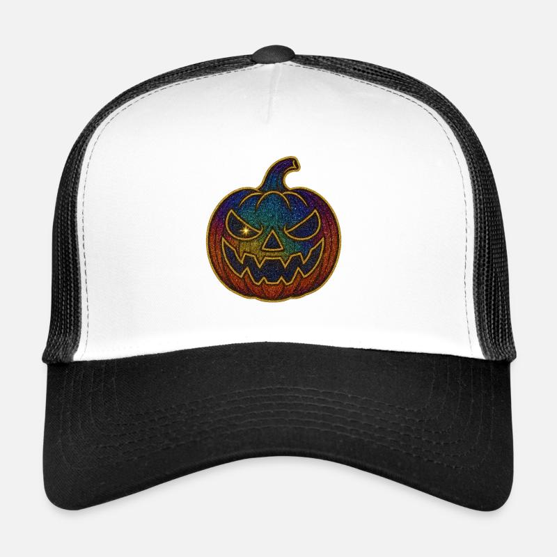 Glitzernder Regenbogen Kürbis zu Halloween Trucker Cap