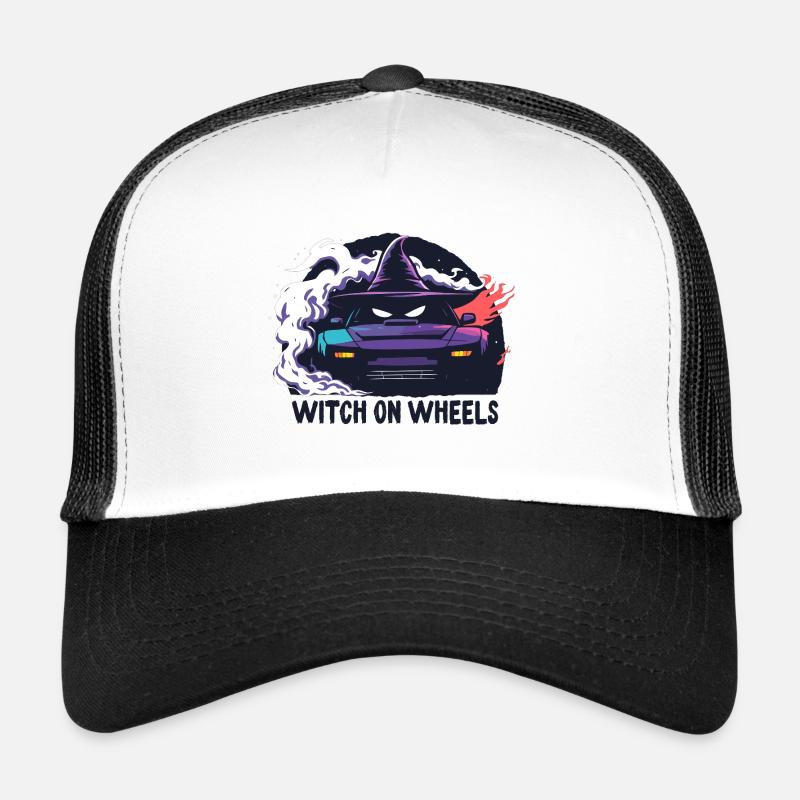 Witch on Wheels Neon Ride Trucker Cap