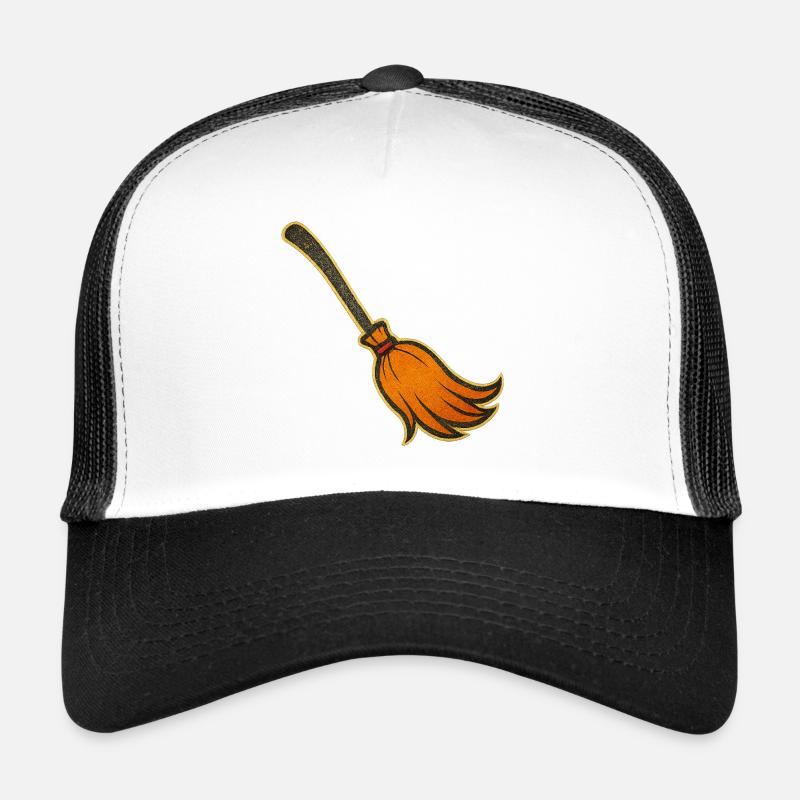 Magie du balai orange | Balais de sorcière pour Halloween Casquette trucker 