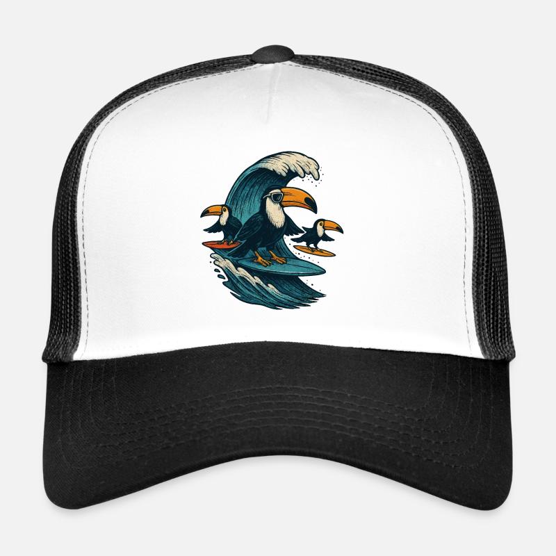 Toucan Cool Surf Wave Art Casquette trucker 