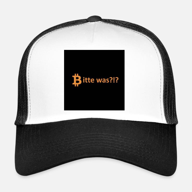 Bitcoin s’il vous plaît que dire - Casquette trucker  - blanc/noir