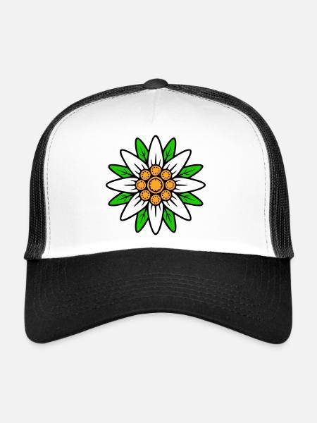 Edelweiss - Casquette trucker  - blanc/noir - Devant