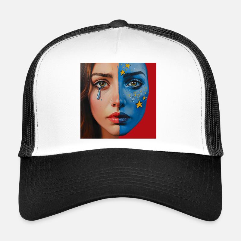 Cosmic Tears – Half Face Art Portrait Trucker Cap