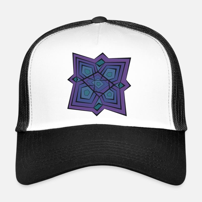 Purple geometric mandala - Trucker Cap - white/black