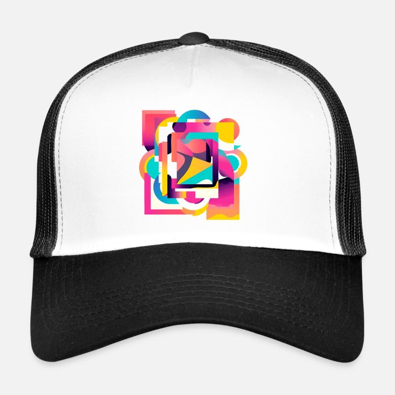 Kaleidoscopic Color Geometry Abstract Trucker Cap