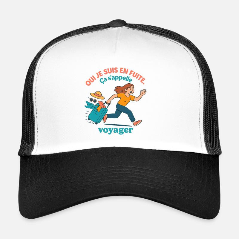 I'm on the run. It's called traveling. - Trucker Cap - white/black