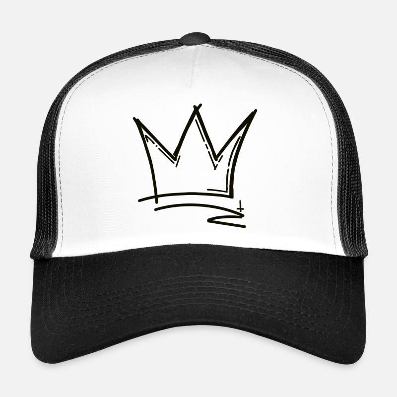 Sketch Crown Hand Drawing - Trucker Cap - white/black