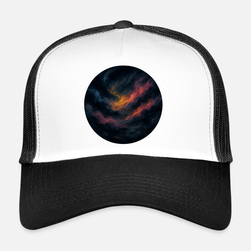 Orangefarbener Nachthimmel - Trucker Cap - Weiß/Schwarz
