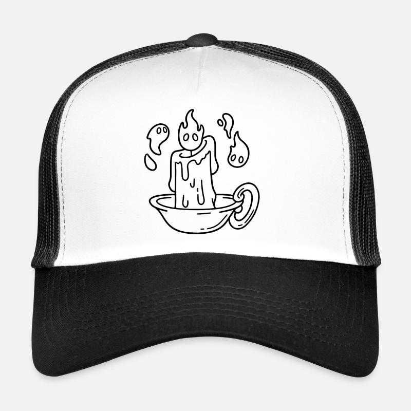 Candle sketch – warm light in a classic bowl Trucker Cap
