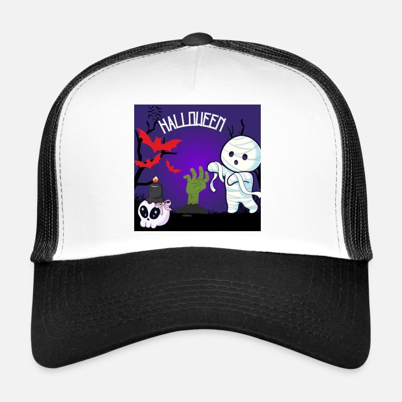 Mignon Halloween Momie et Zombie Main Casquette trucker 