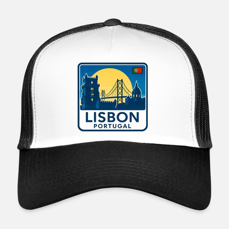 Lisbon Skyline at Sunset Trucker Cap