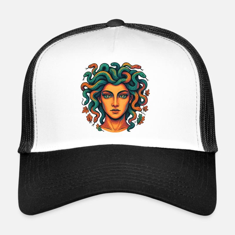 Méduse - Casquette trucker  - blanc/noir