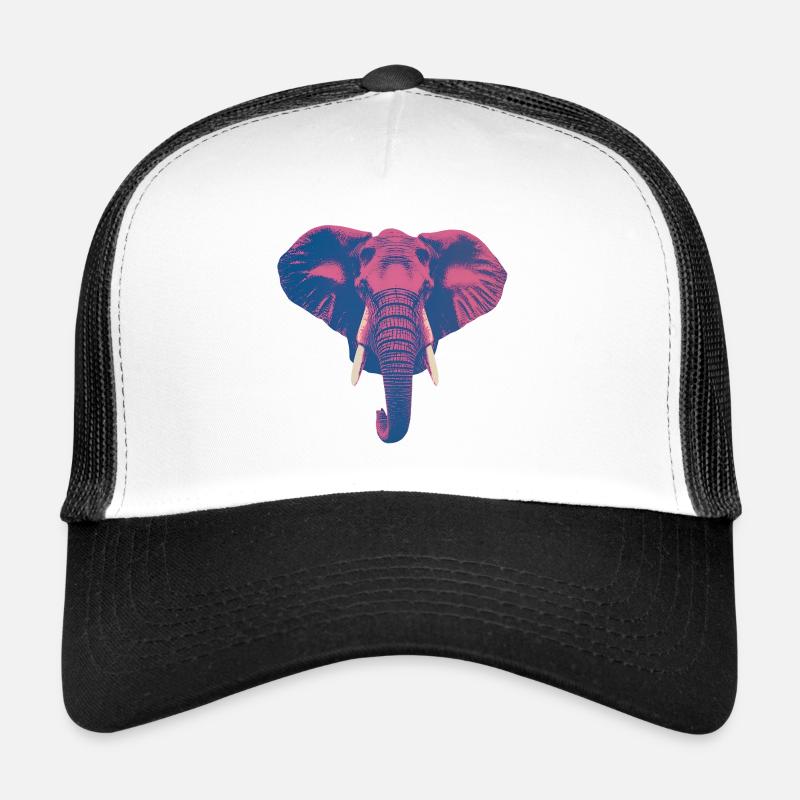 Bunter Elefantenkopf — Mutiges Pop-Art-Design Trucker Cap