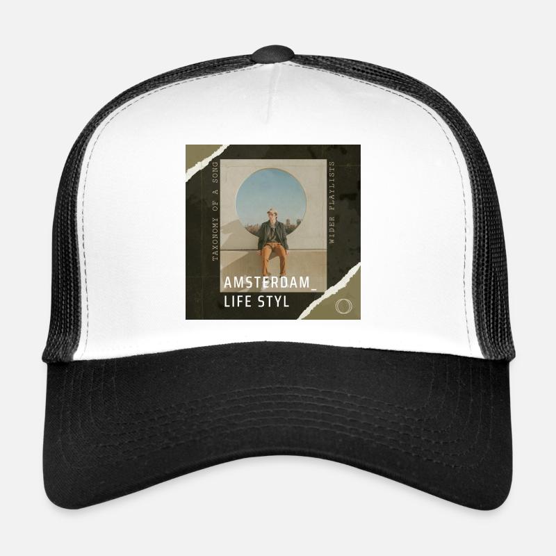 Style de vie à Amsterdam - Casquette trucker - blanc/noir