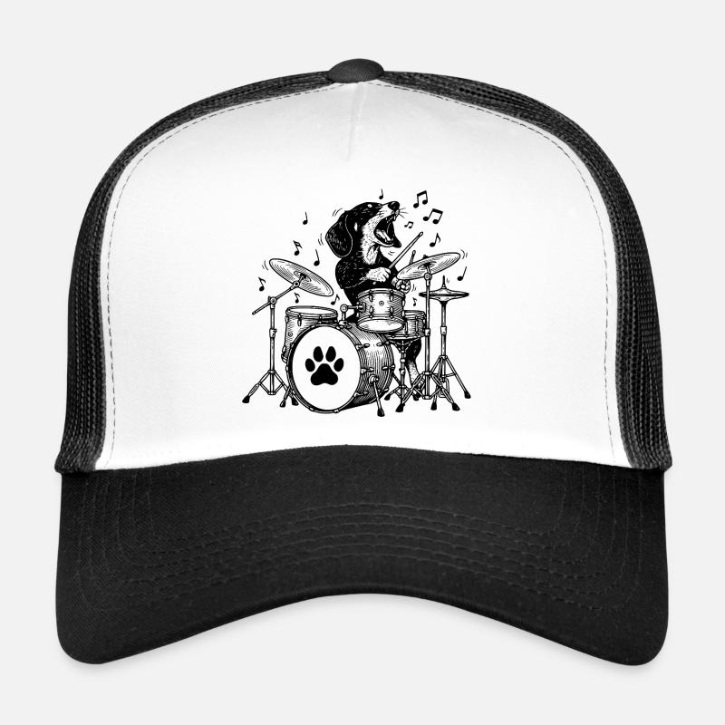 Musical Dachshund Drummer Art Trucker Cap