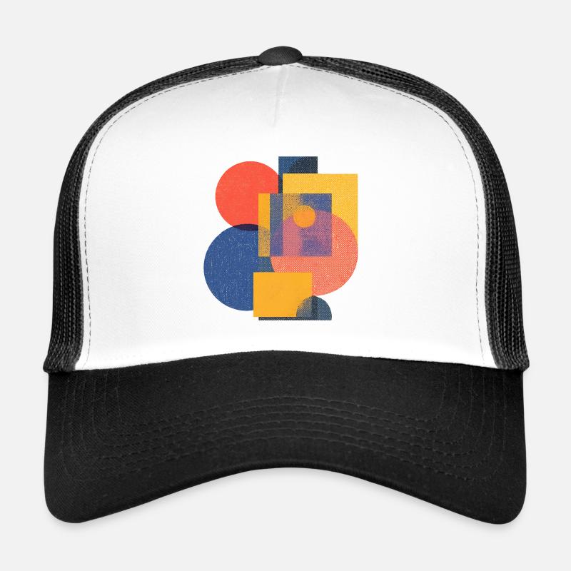 Formes géométriques rétro — Art abstrait audacieux Casquette trucker 