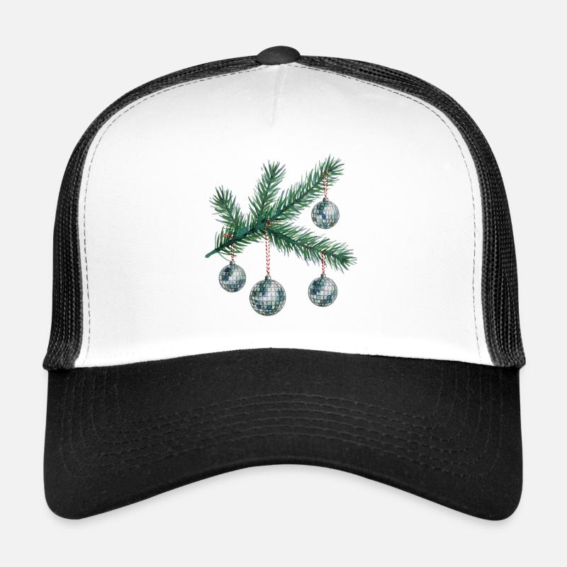 Ornements disco de branche de sapin Casquette trucker 
