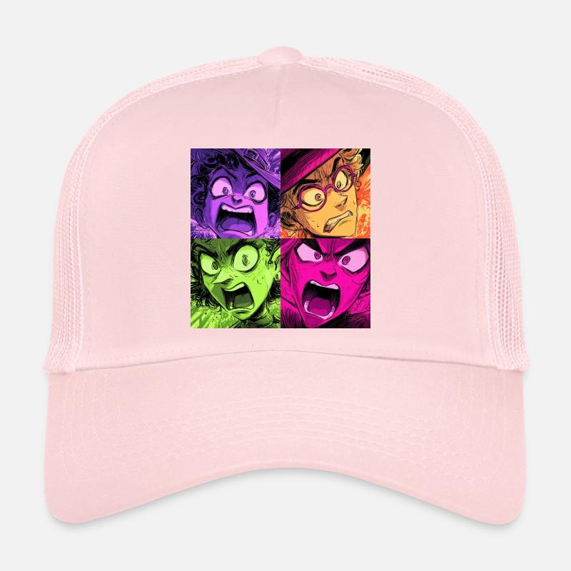 L’explosion de couleurs crie les sorcières de collage Casquette trucker 