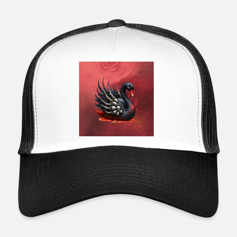 Cygne noir avec des crânes Casquette trucker 