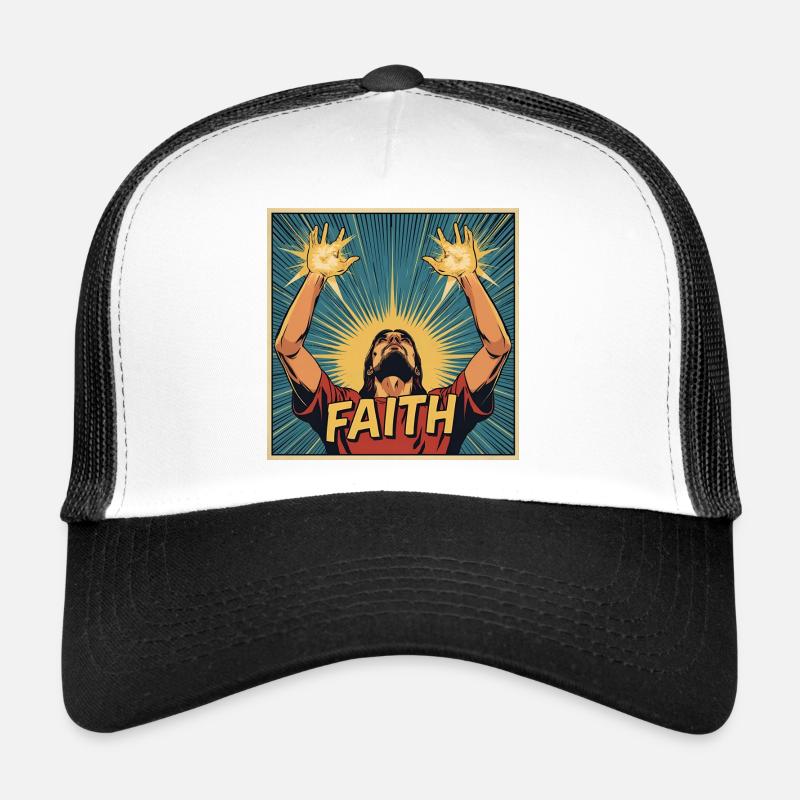Faith power in comic style Trucker Cap