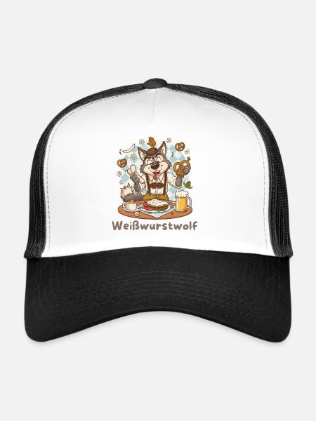 Moulin à saucisses Kochheld Bavarois - Casquette trucker  - blanc/noir - Devant