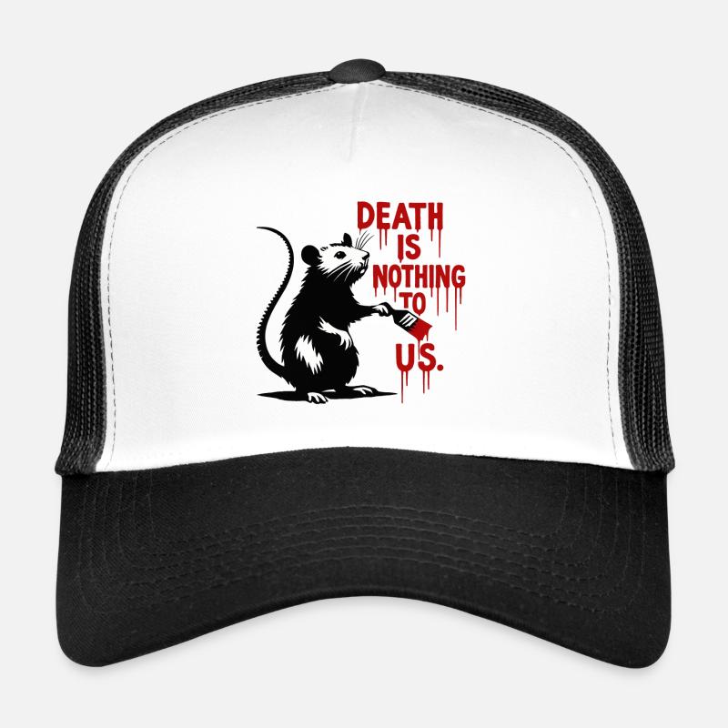 Rat with Blood Writing Death Message Trucker Cap