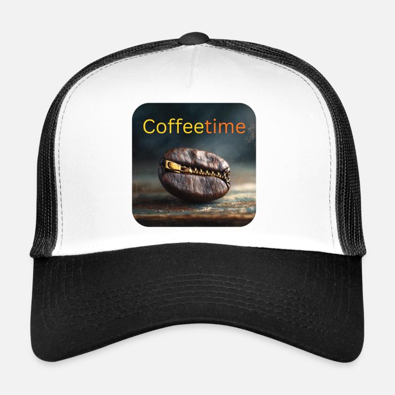 Coffeetime Coffee Bean with Zipper Trucker Cap