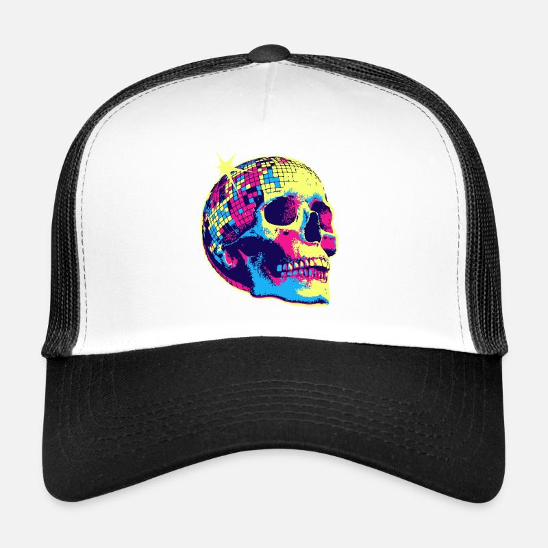 Crâne disco néon Casquette trucker 