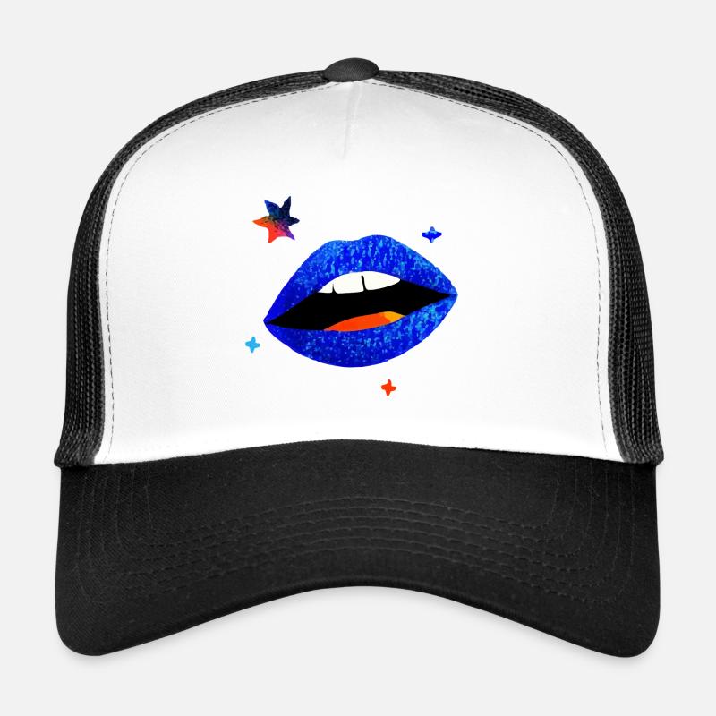 Elektrischer blauer Lippenpopp Trucker Cap